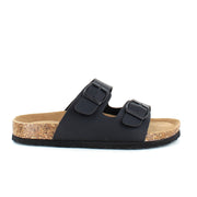 Biosandal i sort med brede remme