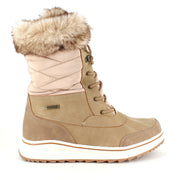 Brun vandtæt vinterstøvle fra Mols med pels kant