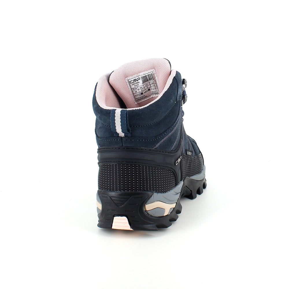 Mørkeblå vandtætte vandrestøvler fra CMP med pink detaljer.