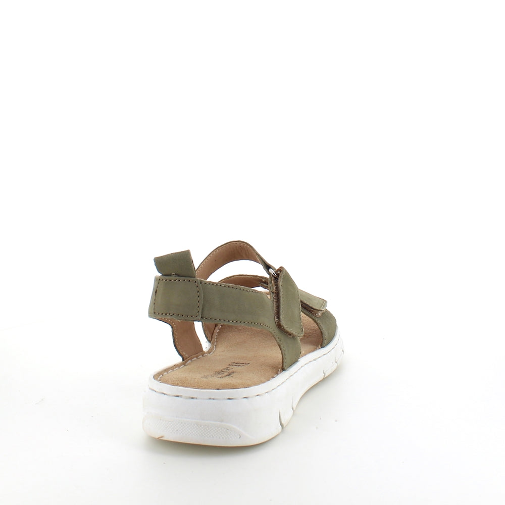 Lækker blød og fleksibel skindsandal i mat grøn fra Relaxshoe