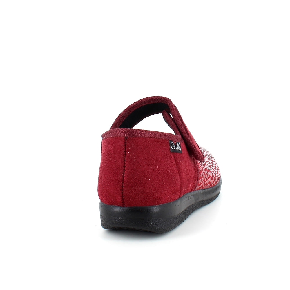 Rød ballerina med velcro og god plads