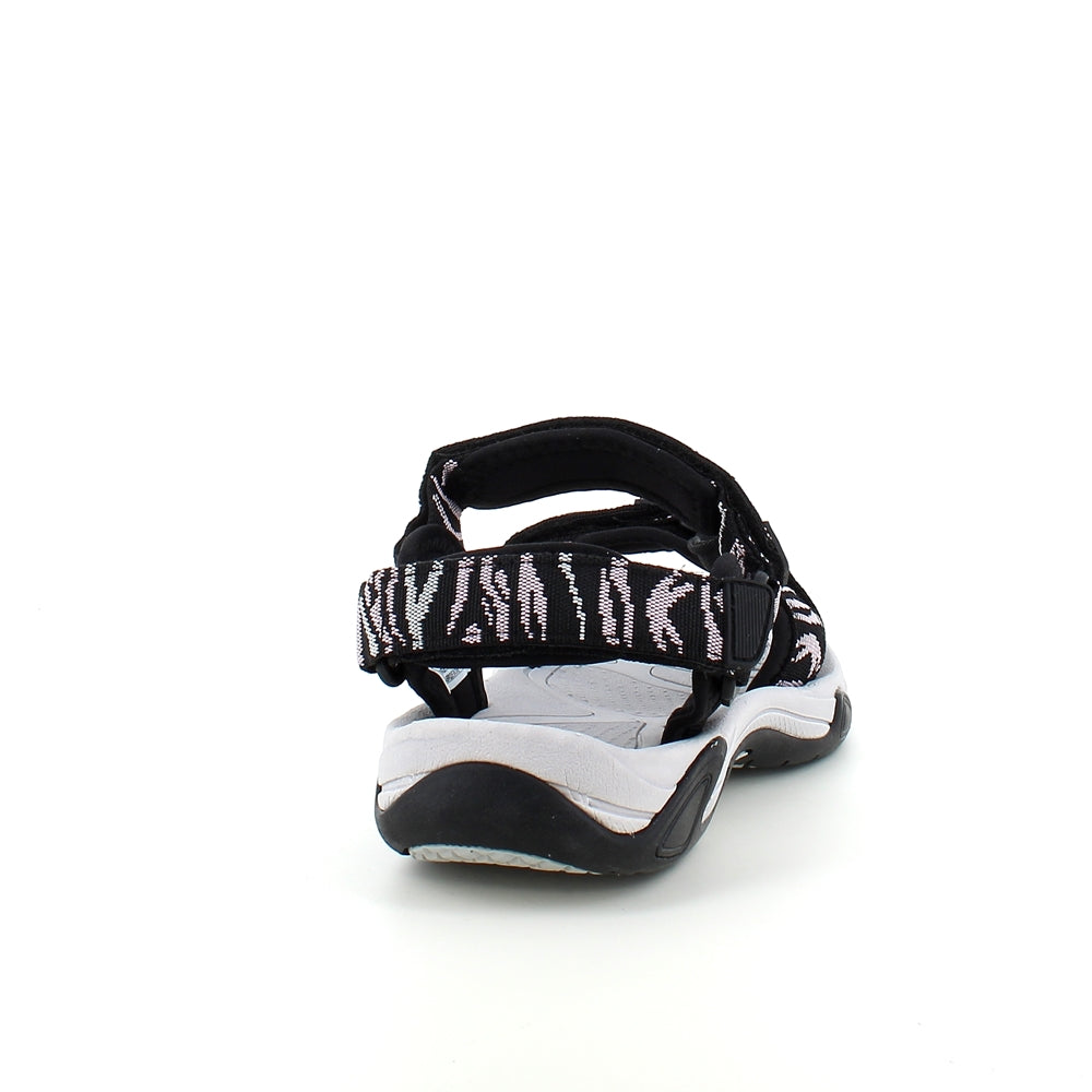 Sort sportssandal fra CMP med striber og god bredde