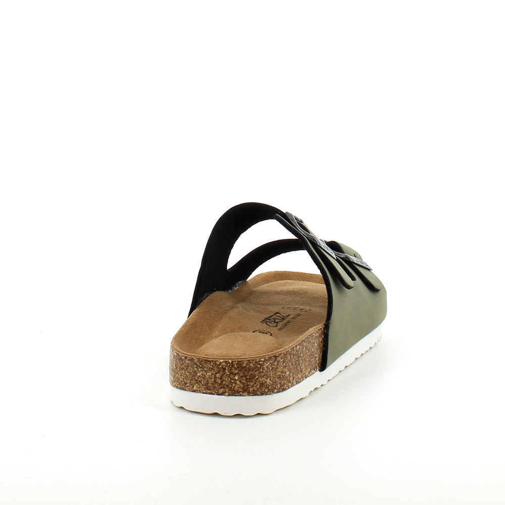 Biosandal i grøn med brede remme