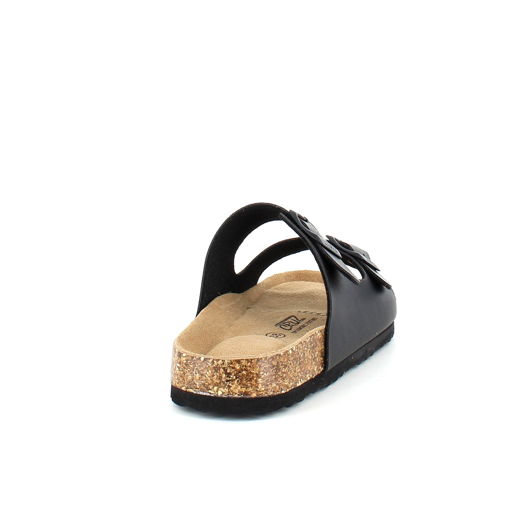 Biosandal i sort med brede remme