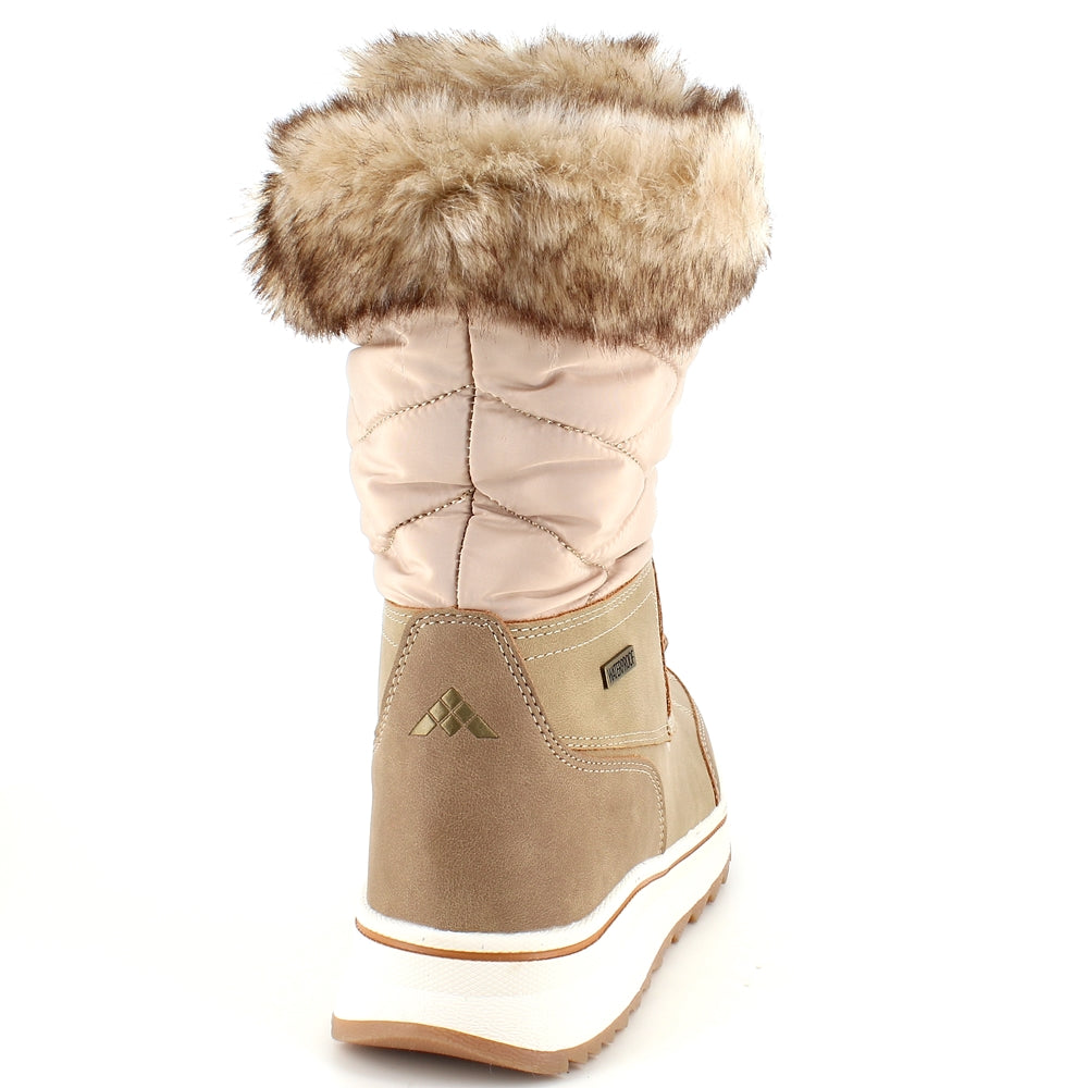 Brun vandtæt vinterstøvle fra Mols med pels kant