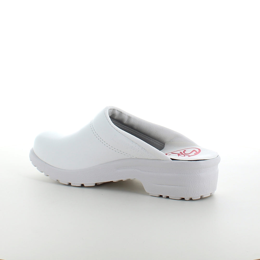 Hvid skind træsko uden kap