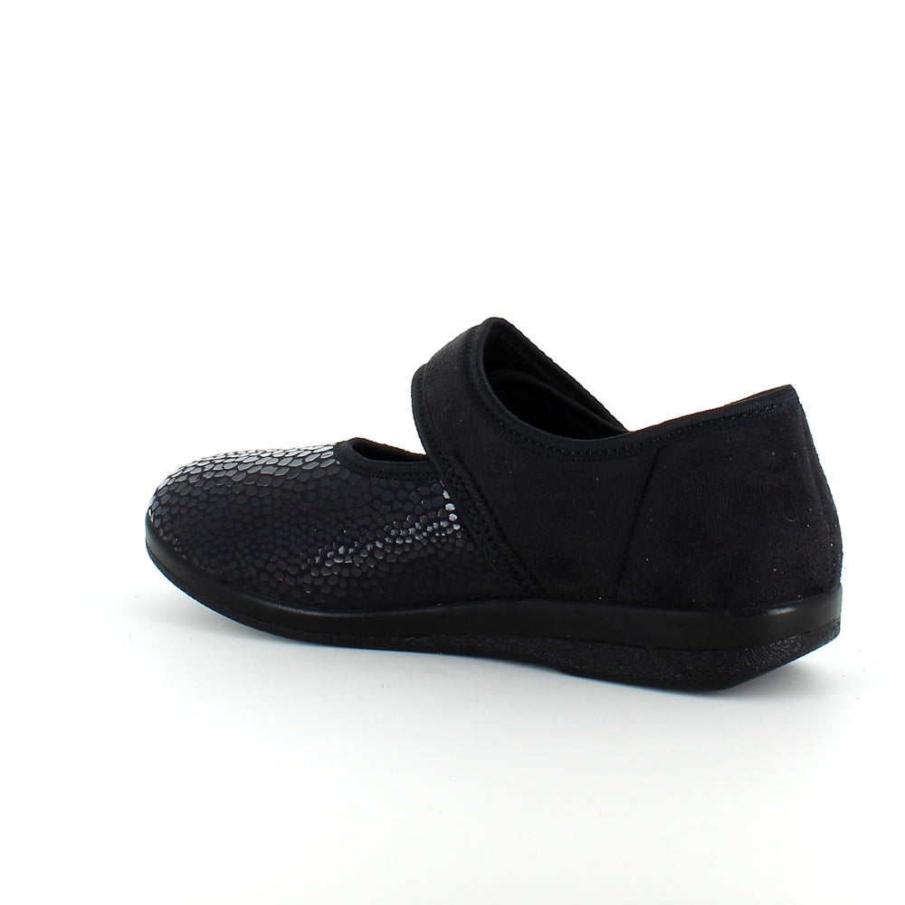 Bred ballerina med velcro og plads