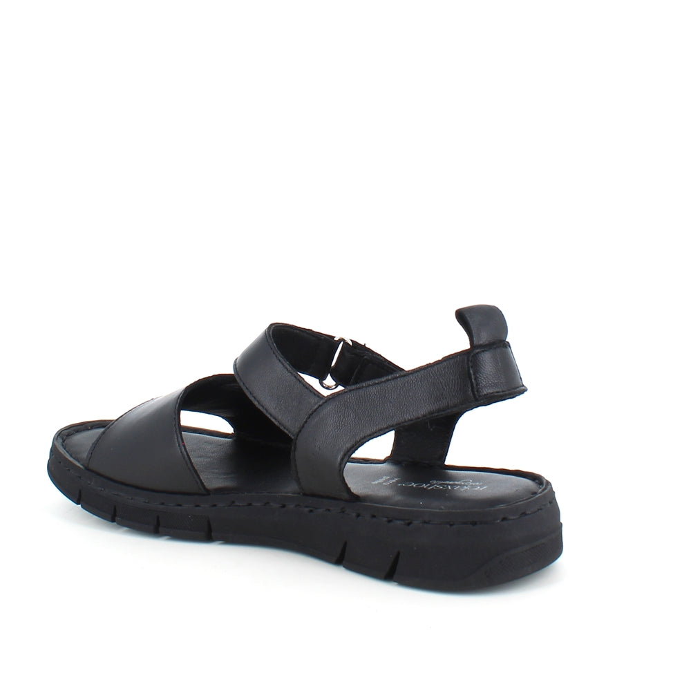 Lækker blød og fleksibel skindsandal i sort fra Relaxshoe