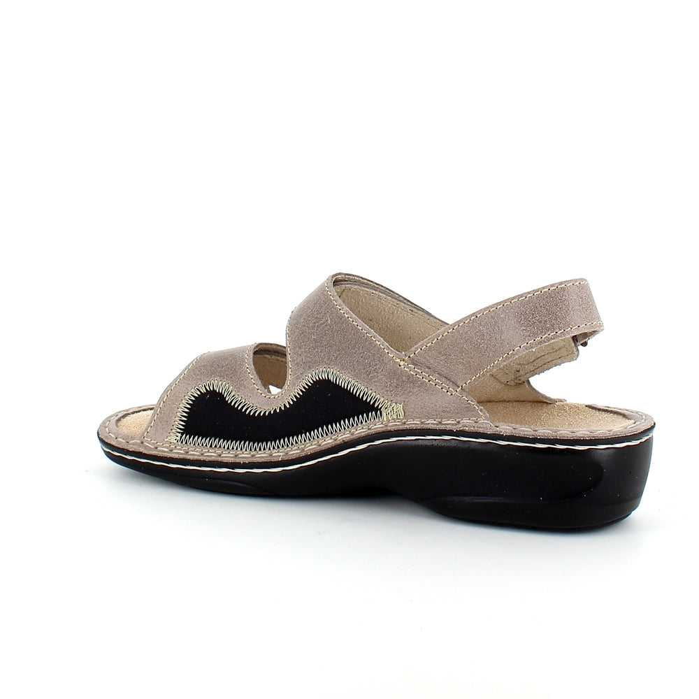 Bred skindsandal til knyster