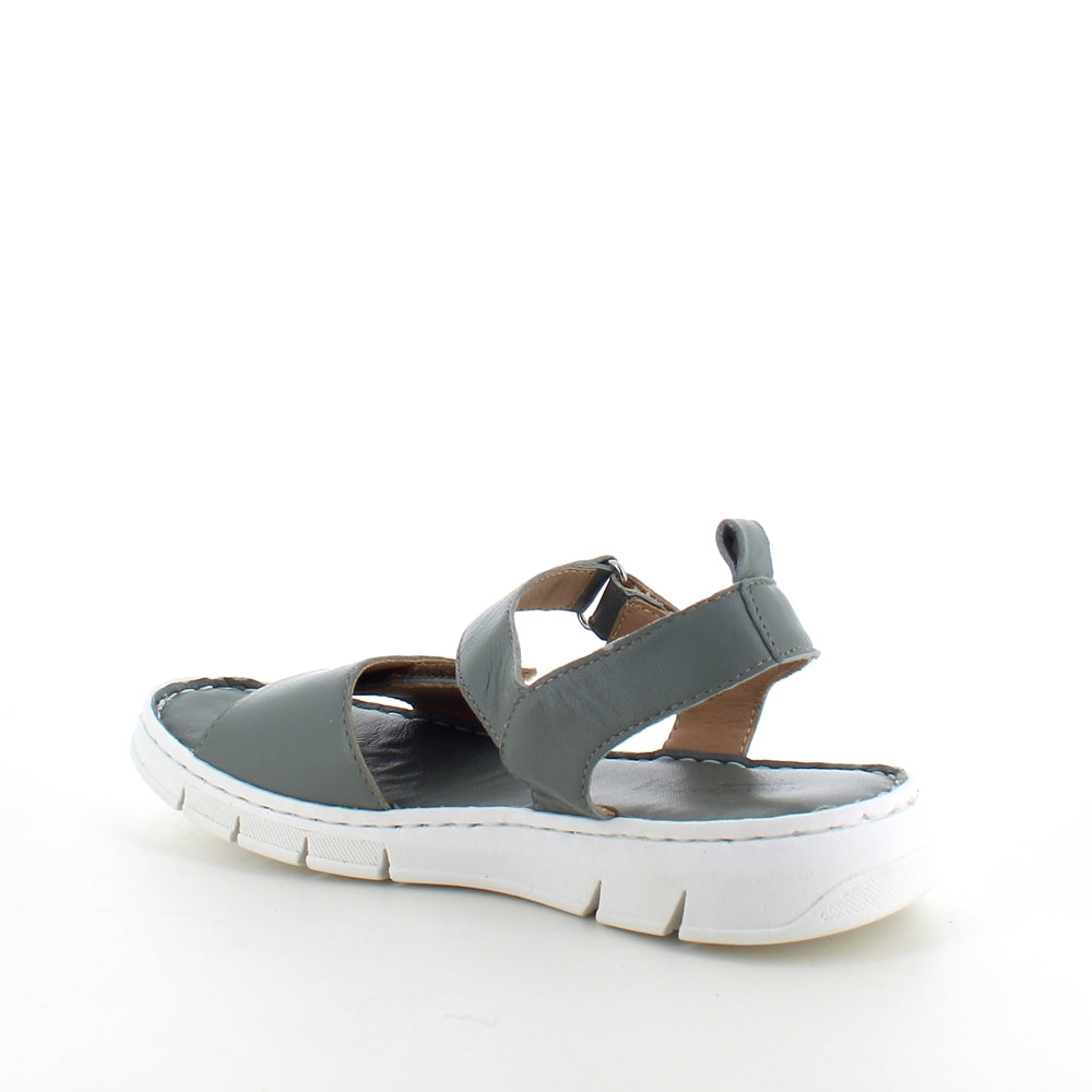 Lækker blød og fleksibel skindsandal i grøn fra Relaxshoe