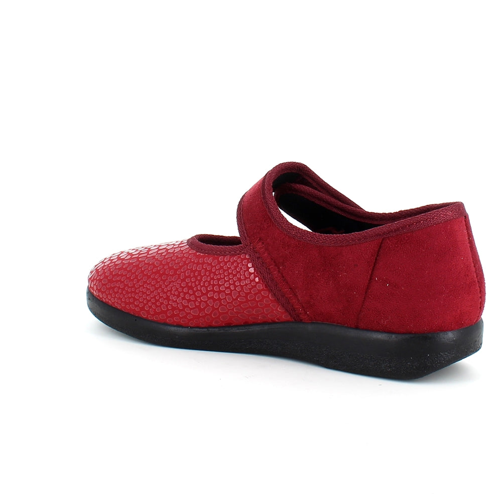 Rød ballerina med velcro og god plads