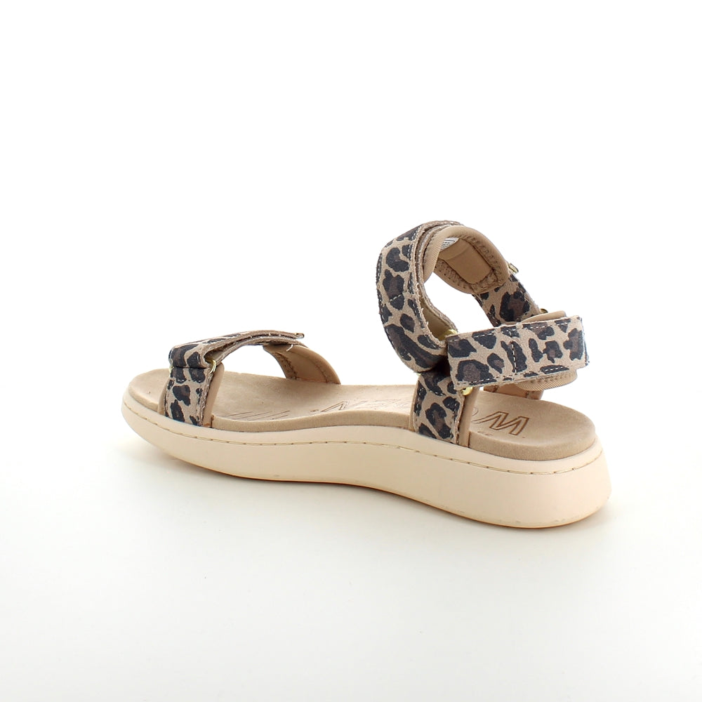 Smart sandal fra Woden med leopartprint