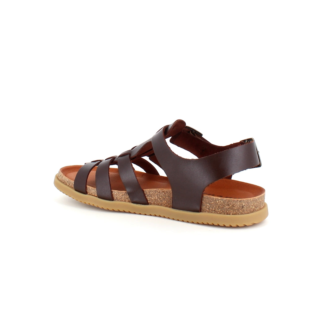 Mørkebrun lædersandal fra Nature med god bredde