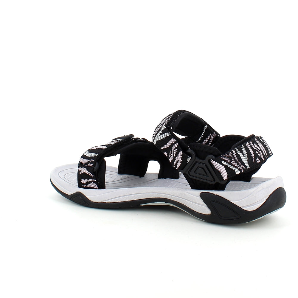 Sort sportssandal fra CMP med striber og god bredde