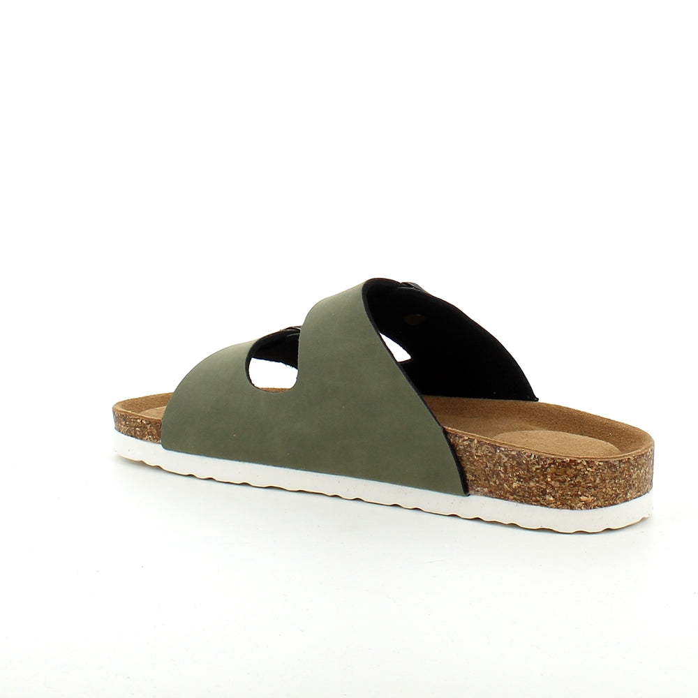 Biosandal i grøn med brede remme