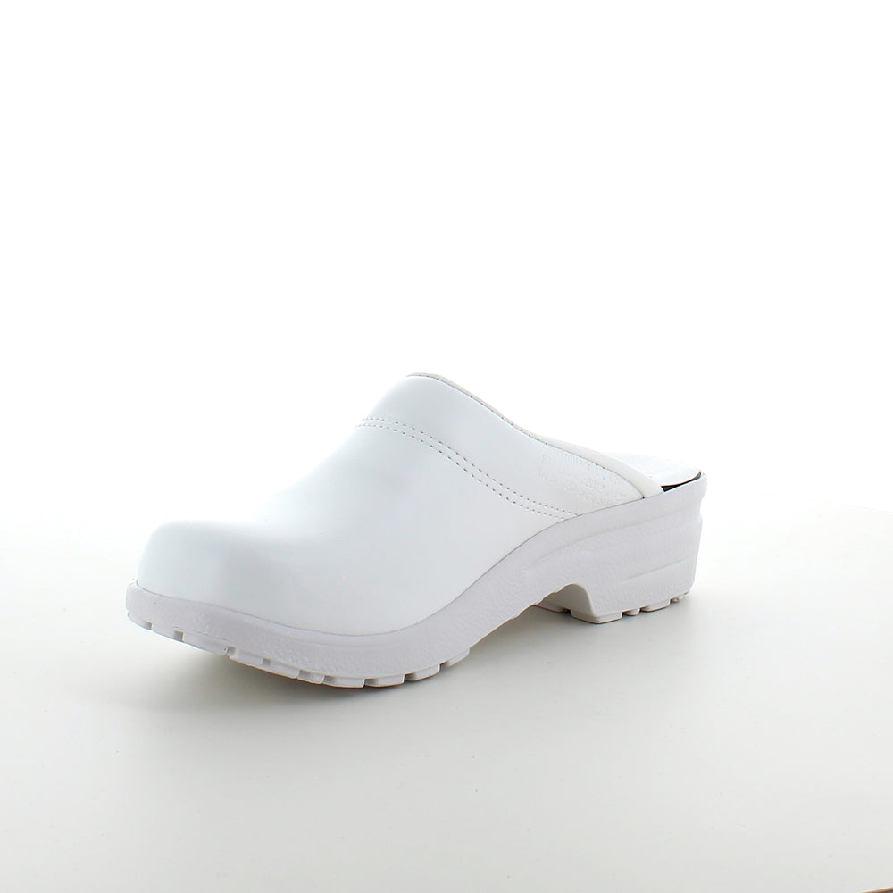 Hvid skind træsko uden kap