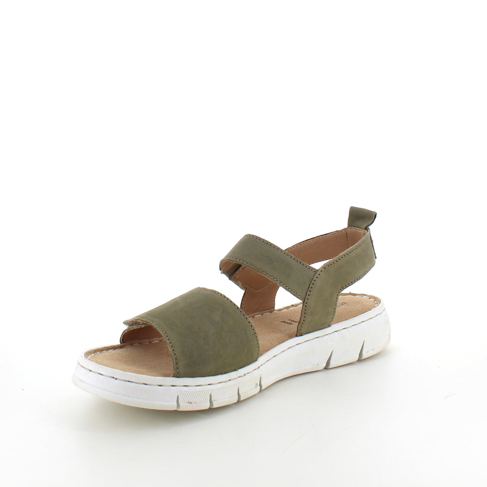 Lækker blød og fleksibel skindsandal i mat grøn fra Relaxshoe