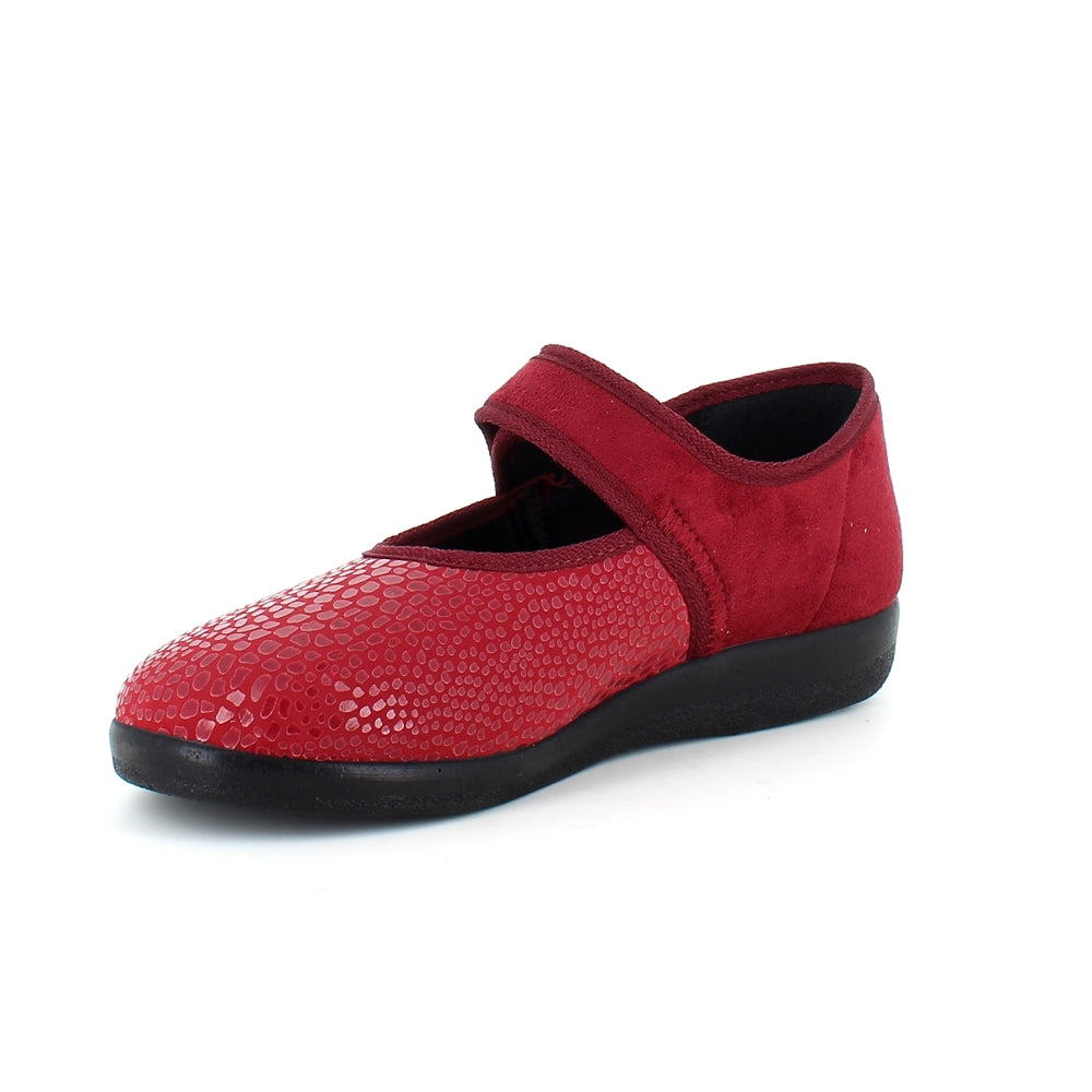 Rød ballerina med velcro og god plads