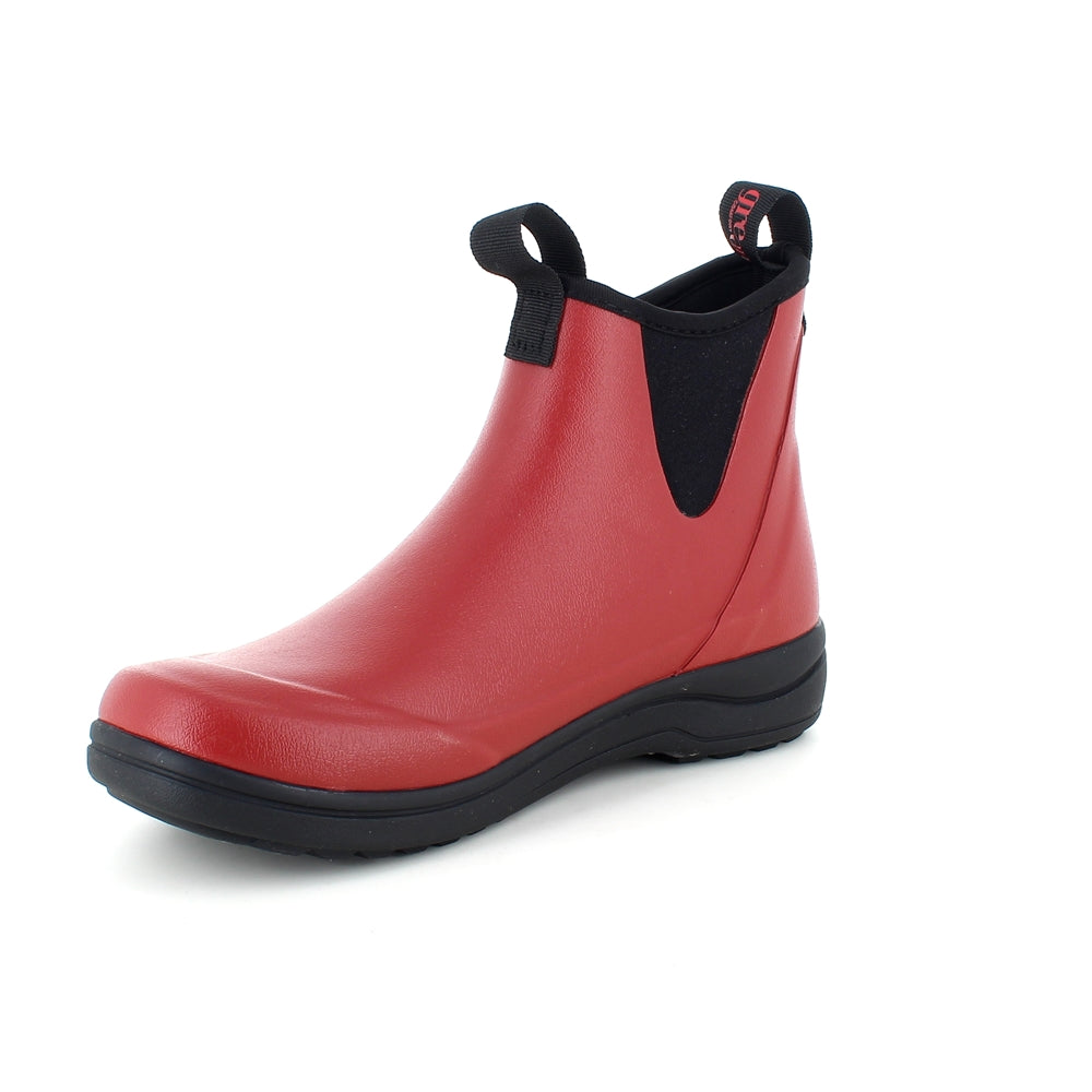 Rød luksus gummistøvle med svangstøtte fra Green Comfort