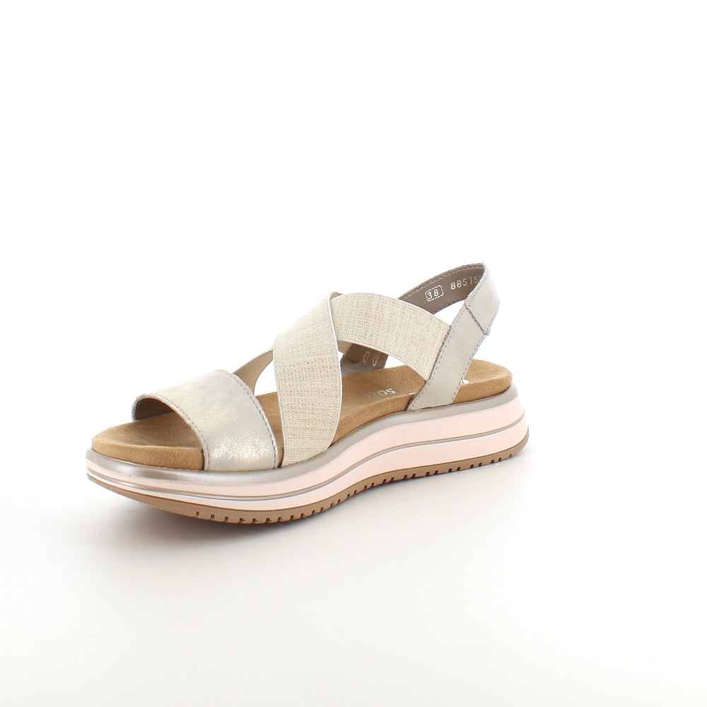 Sandal fra Remonte med elastikremme og udtagelig sål