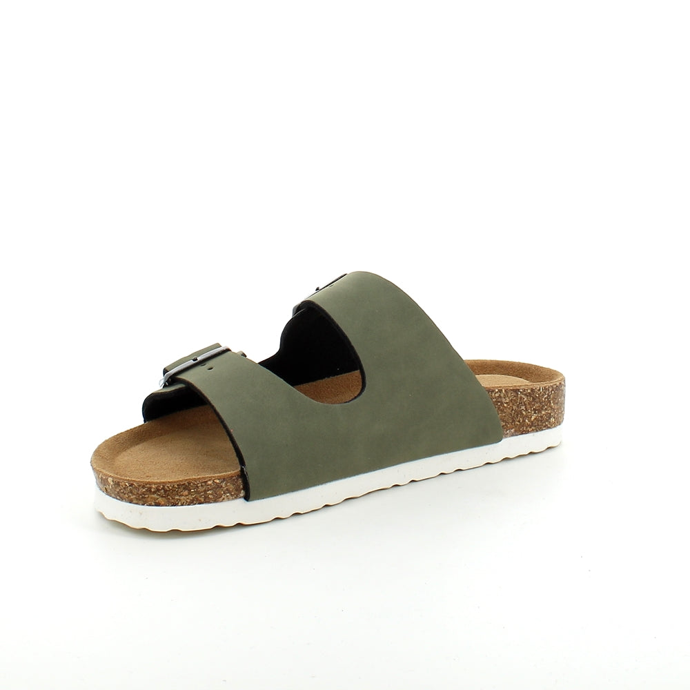 Biosandal i grøn med brede remme