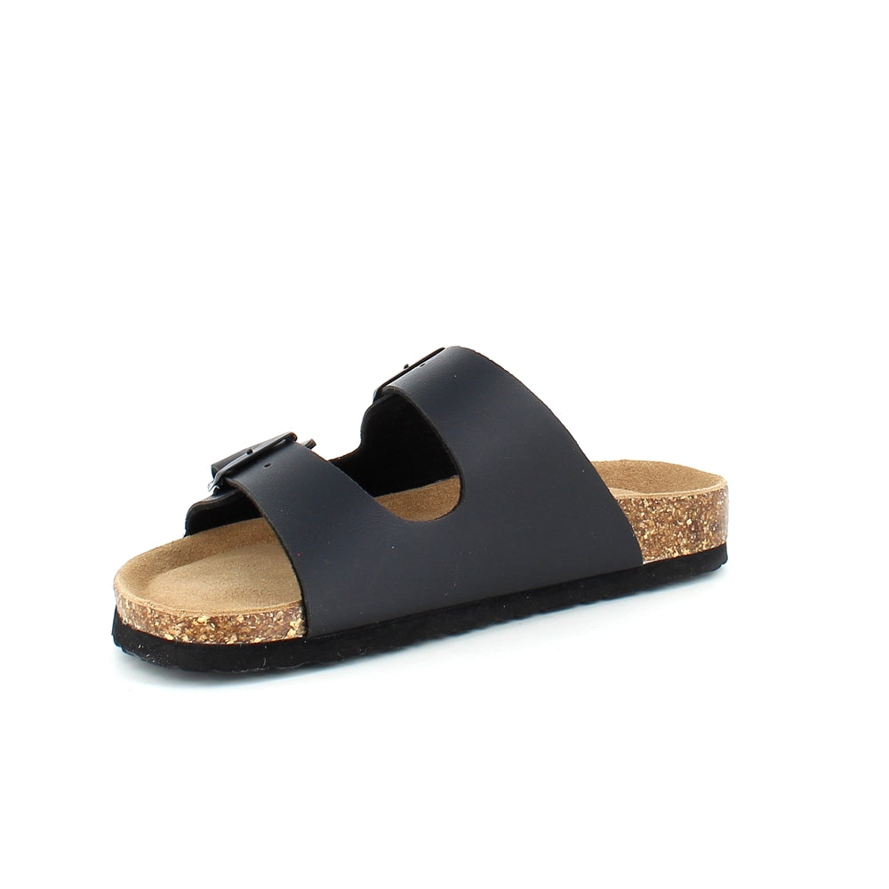 Biosandal i sort med brede remme