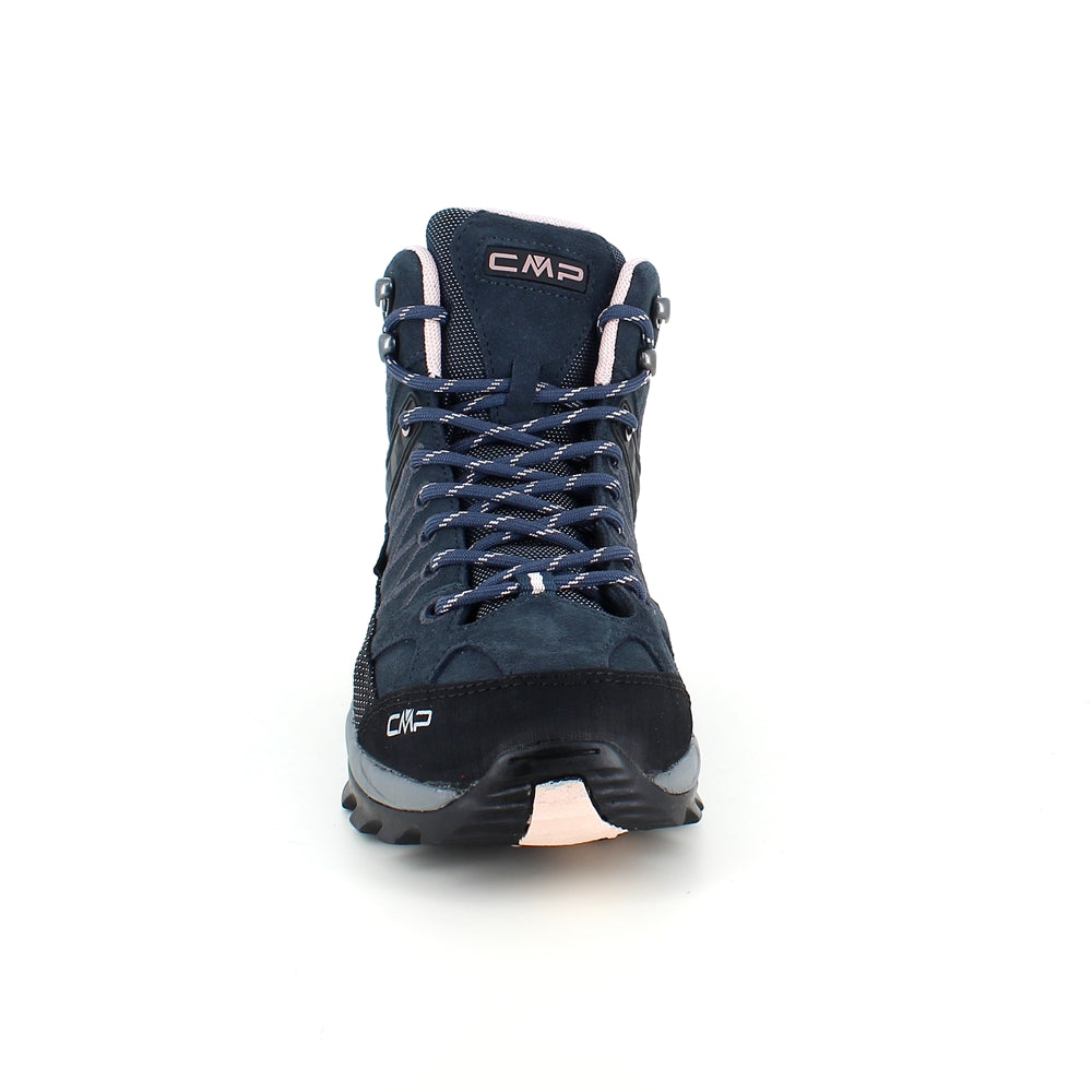 Mørkeblå vandtætte vandrestøvler fra CMP med pink detaljer.