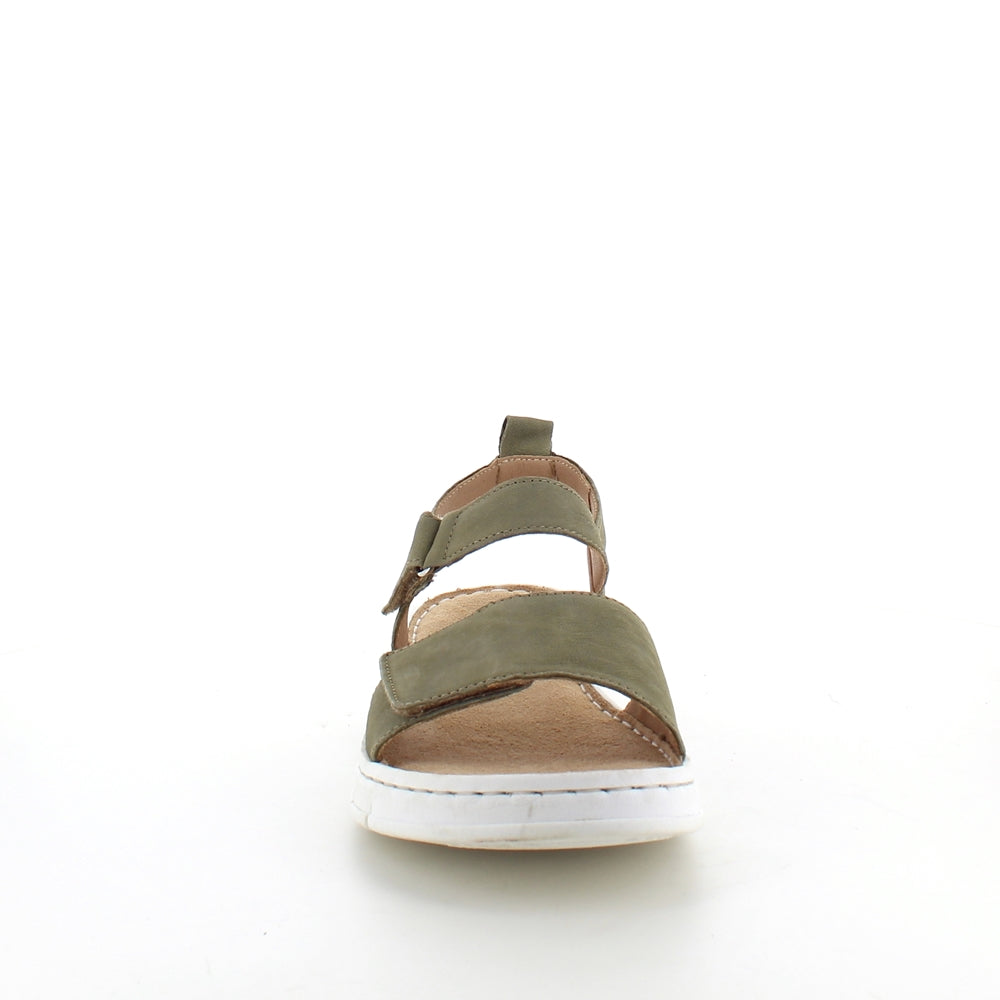 Lækker blød og fleksibel skindsandal i mat grøn fra Relaxshoe