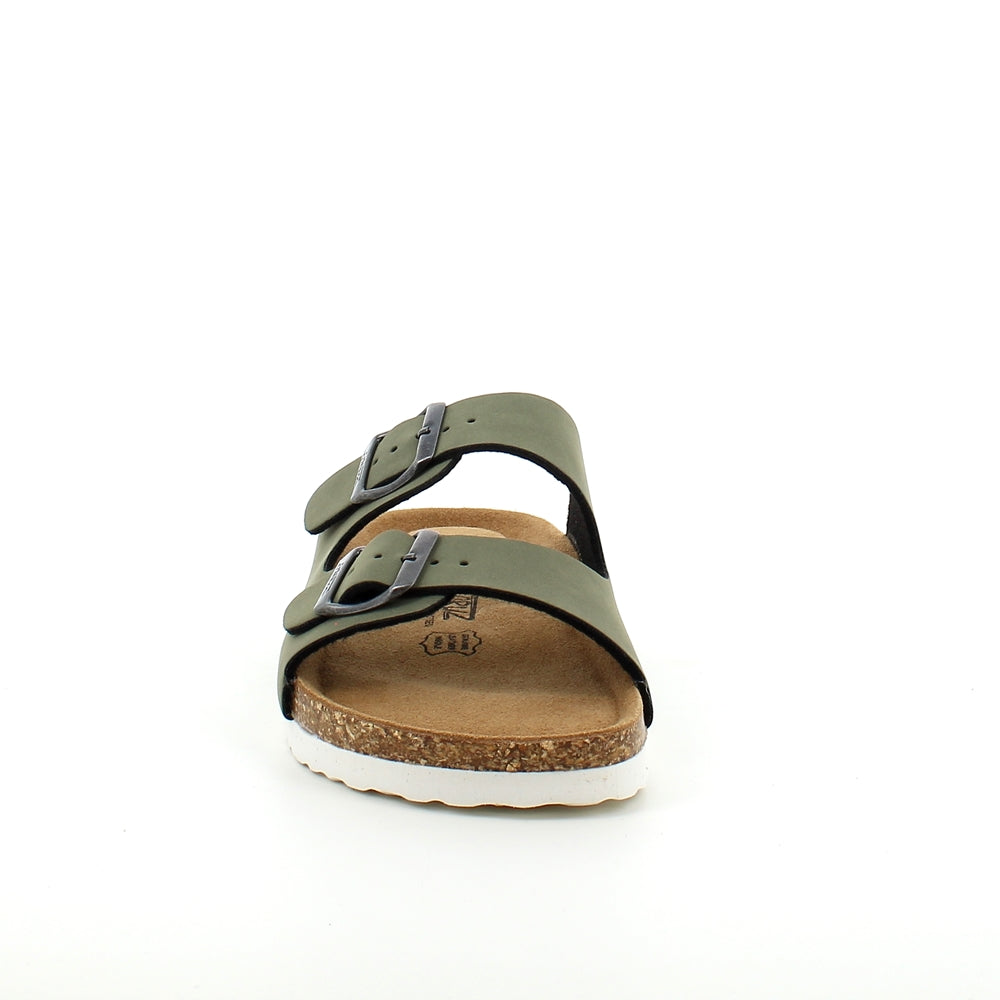 Biosandal i grøn med brede remme