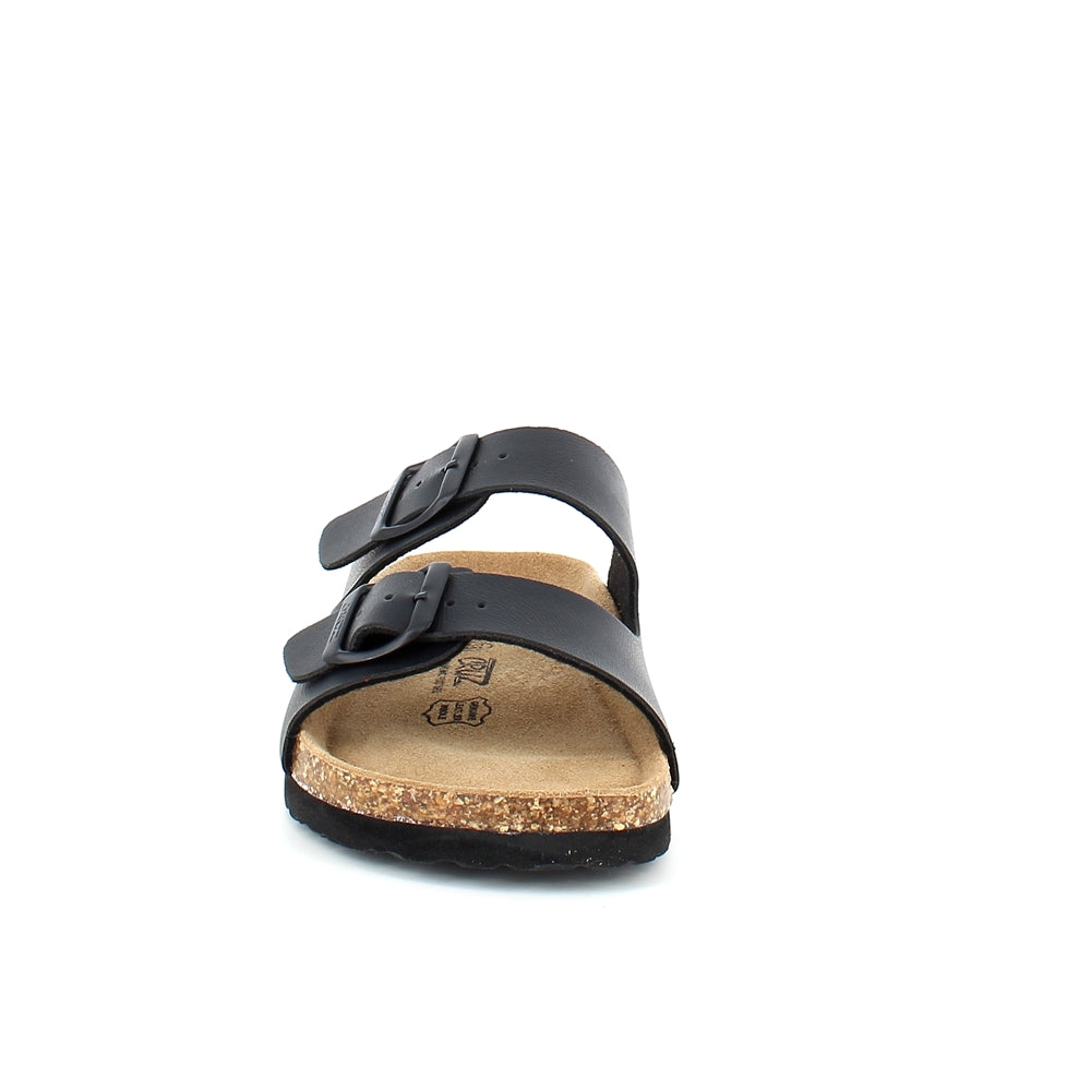 Biosandal i sort med brede remme