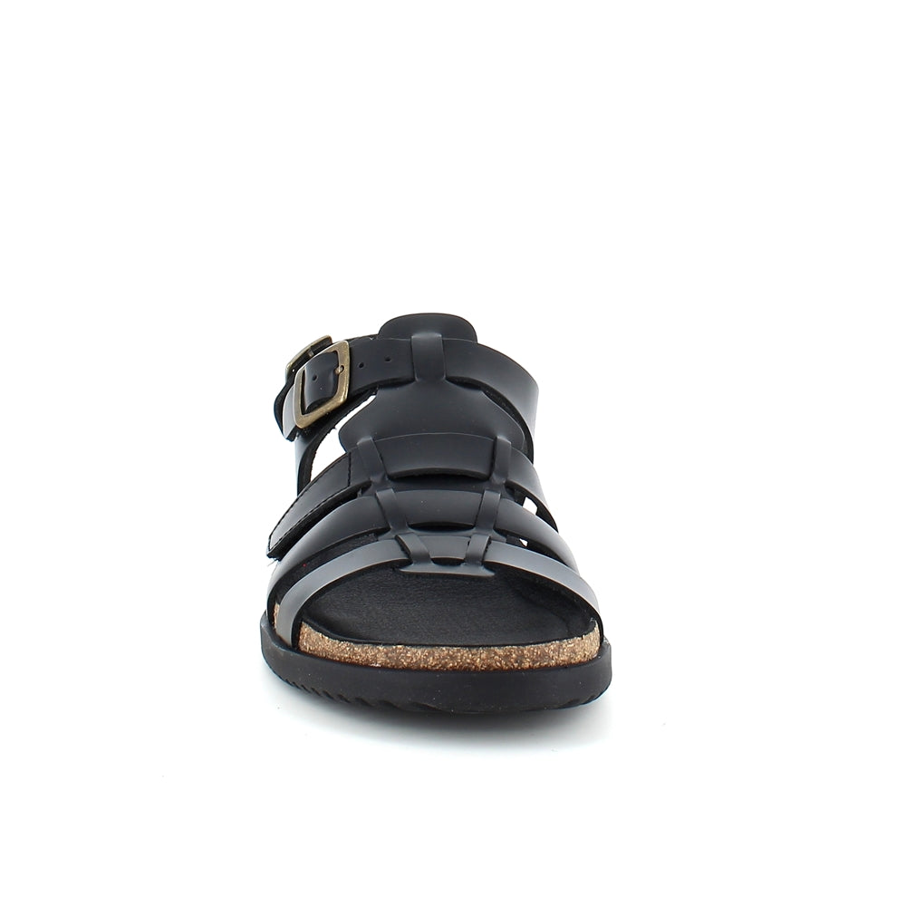 Sort lædersandal fra Nature med god bredde