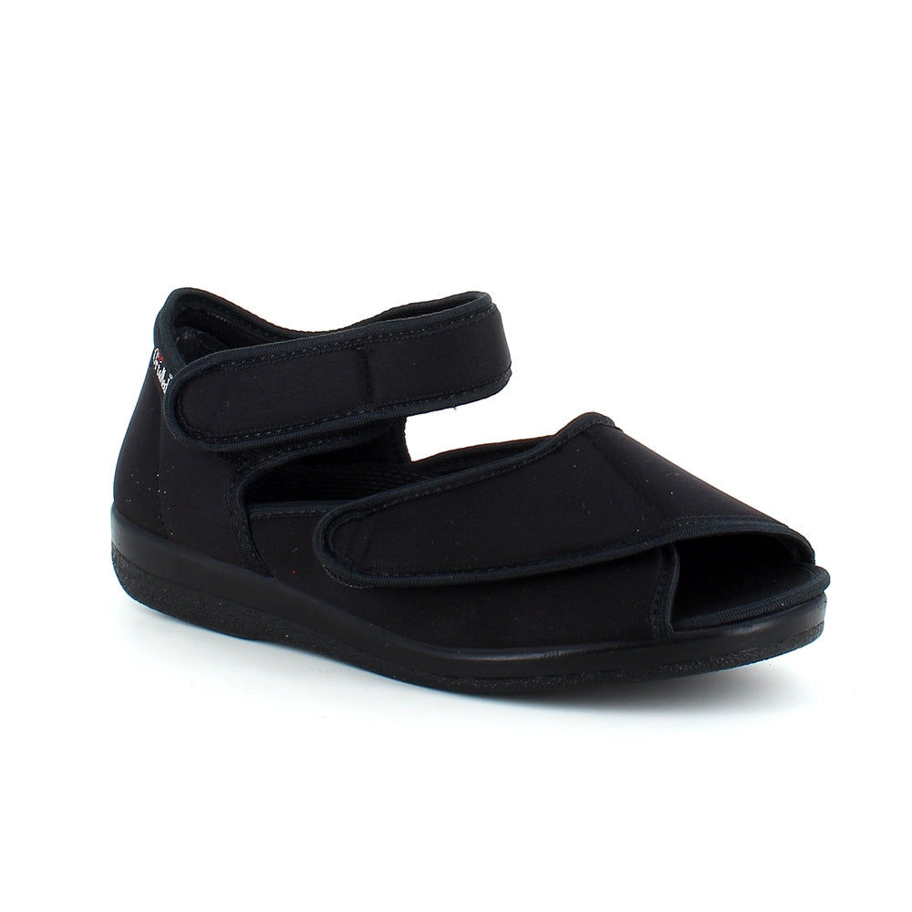 Sandal fra OrtoMed med velcro og åben tå