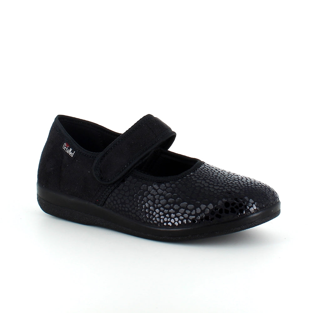 Bred ballerina med velcro og plads