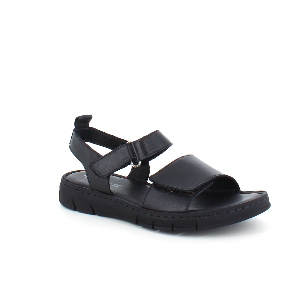 Lækker blød og fleksibel skindsandal i sort fra Relaxshoe