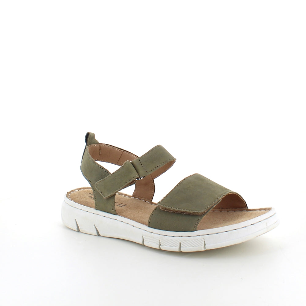 Lækker blød og fleksibel skindsandal i mat grøn fra Relaxshoe