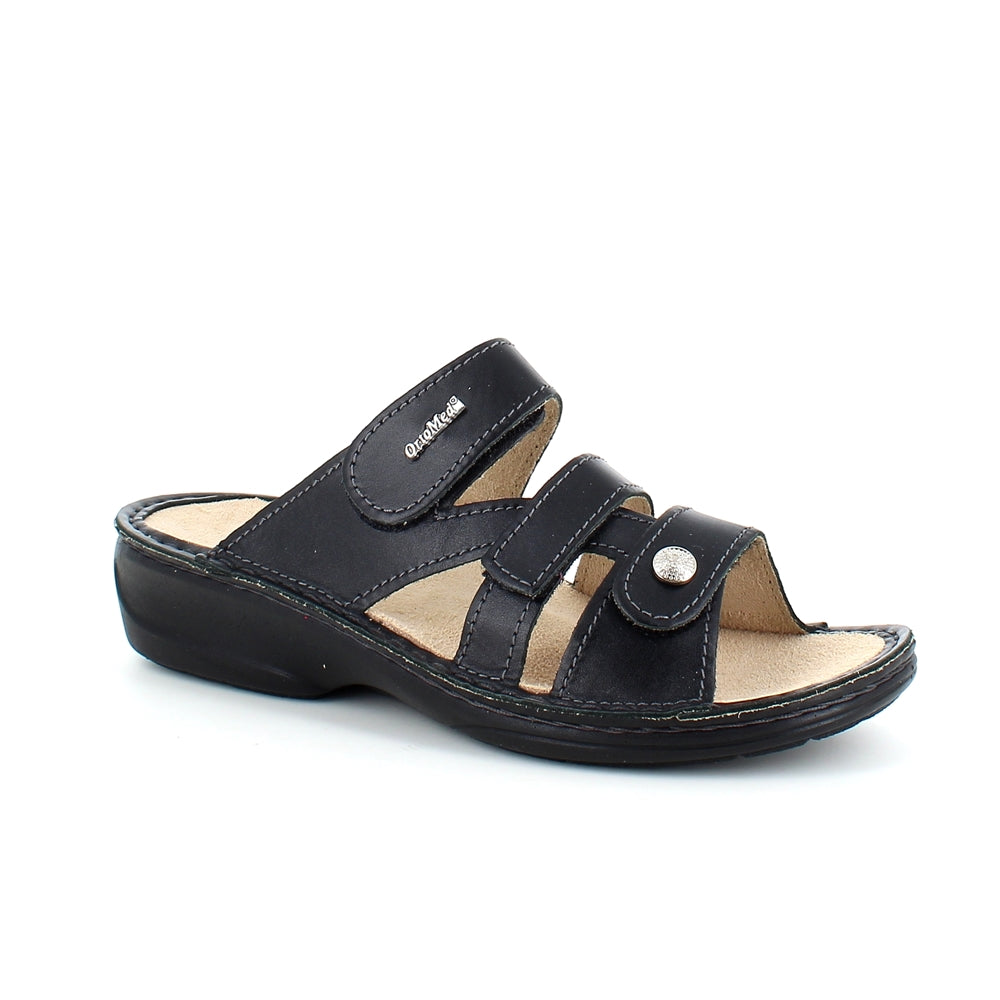 Sort skind slip on til knyster