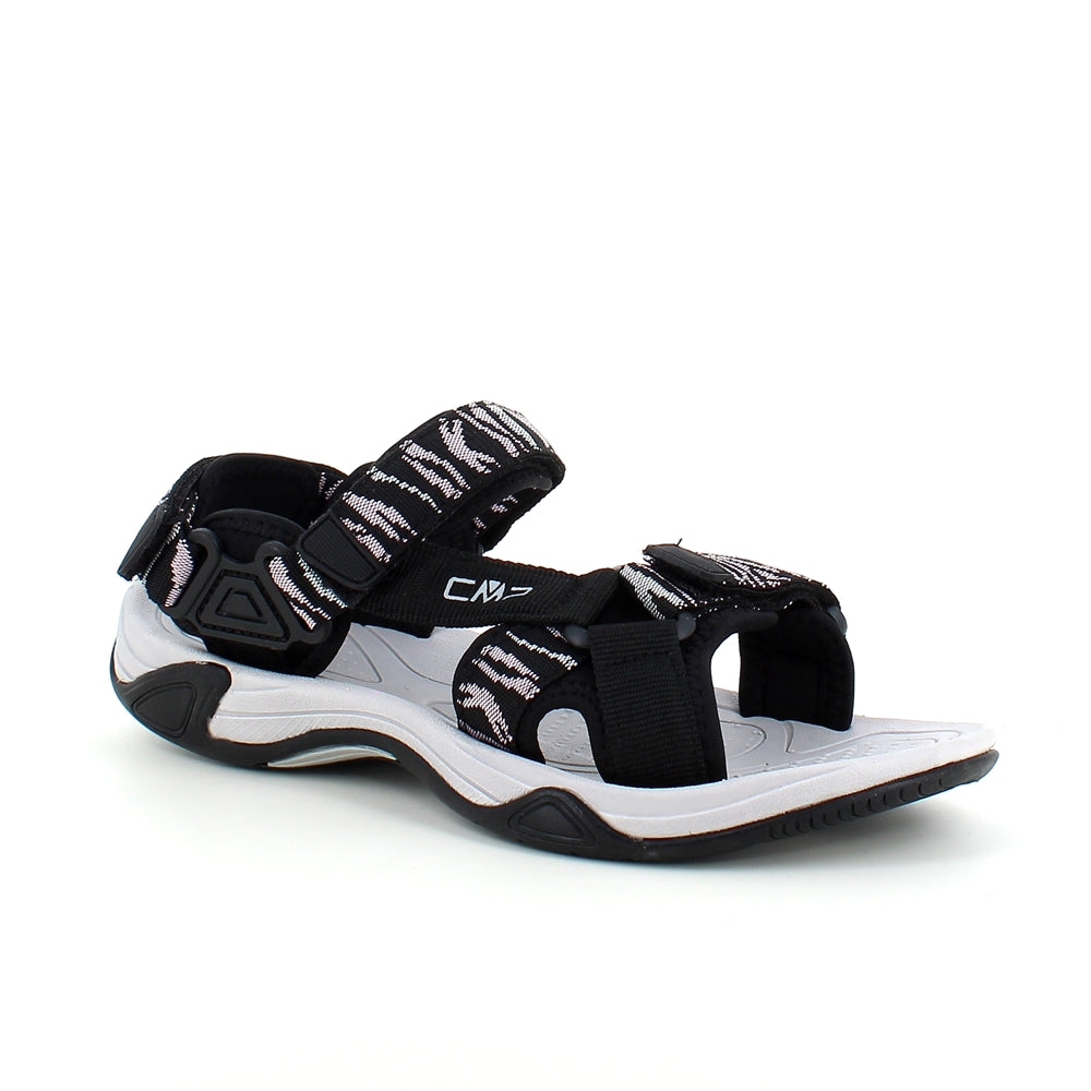 Sort sportssandal fra CMP med striber og god bredde