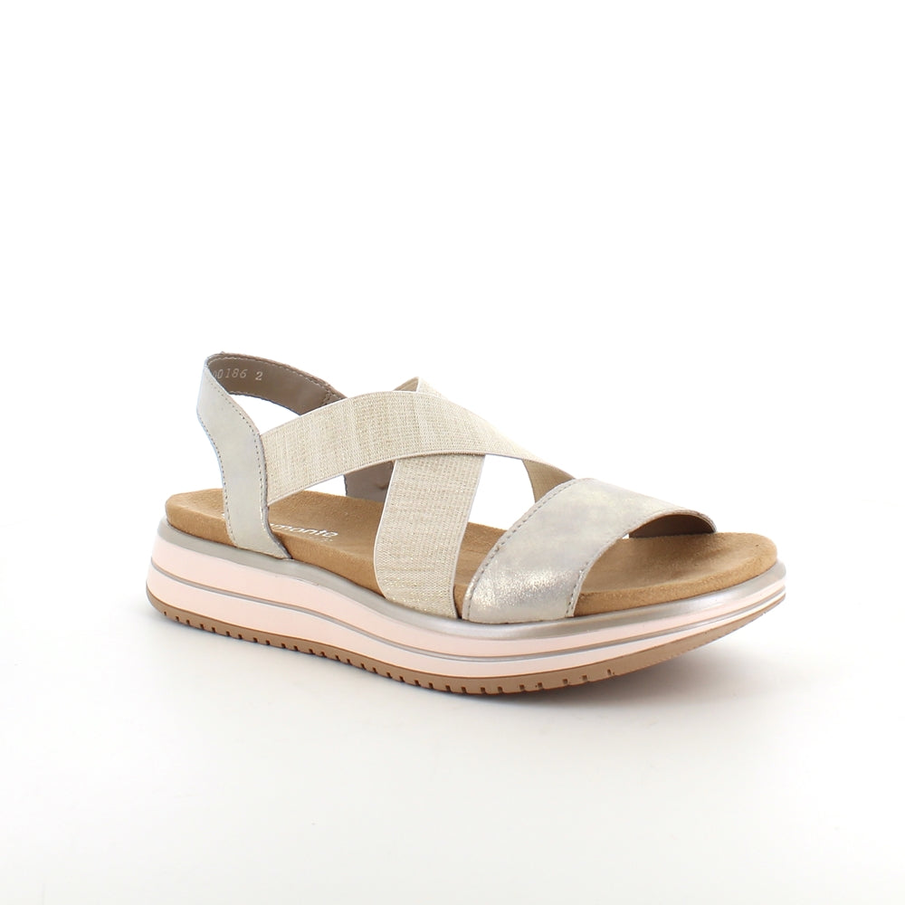 Sandal fra Remonte med elastikremme og udtagelig sål