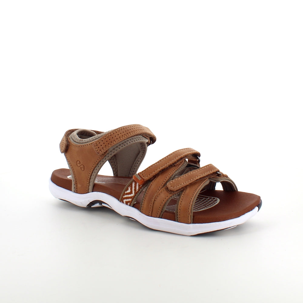 Brun sandal fra Green Comfort med fire indstillelige remme
