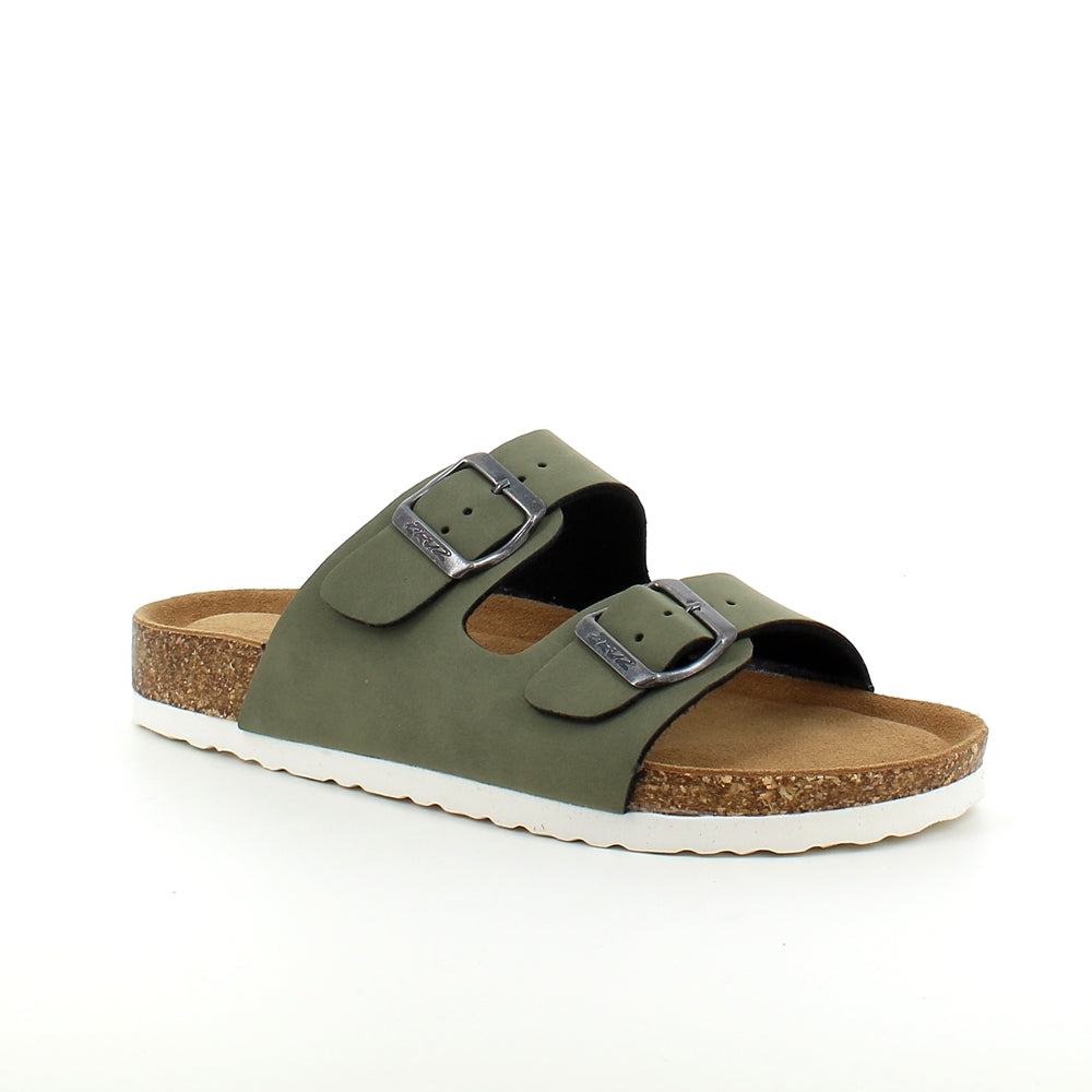 Biosandal i grøn med brede remme