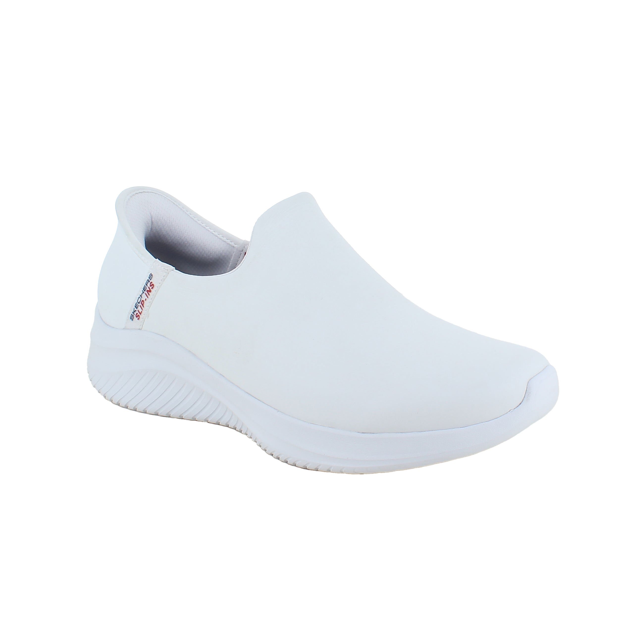 Hvid skind slip-in sko fra Skechers