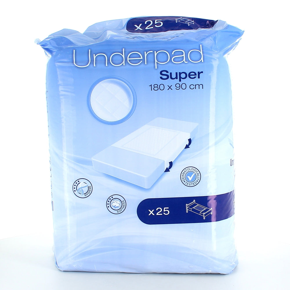 Engangs absorberende underlag med ekstra sidebeskyttelse – 180 x 90 cm