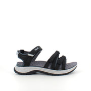 Sort Teva lædersandal med svangstøtte og stødabsorbering – komfort hele dagen