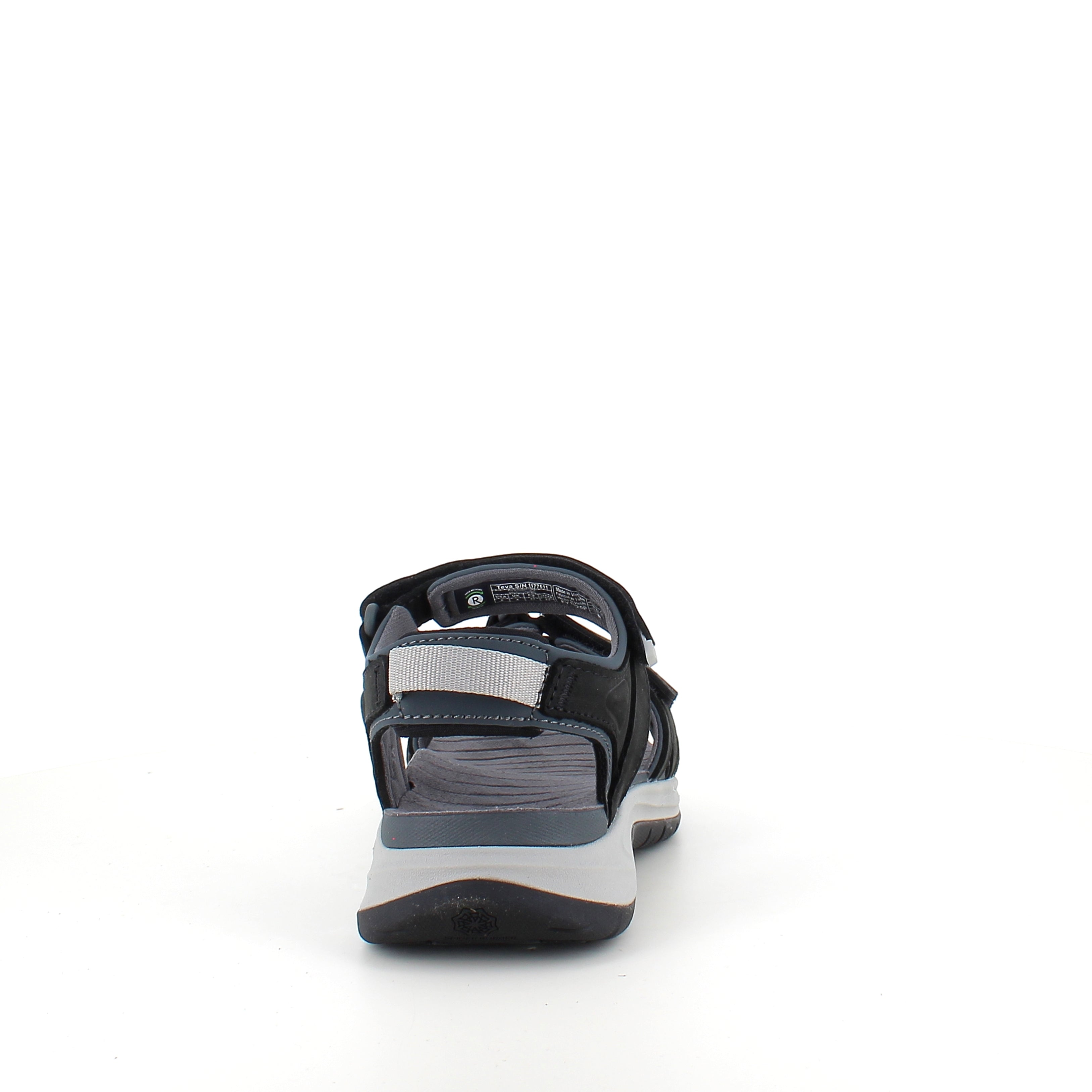 Sort Teva lædersandal med svangstøtte og stødabsorbering – komfort hele dagen