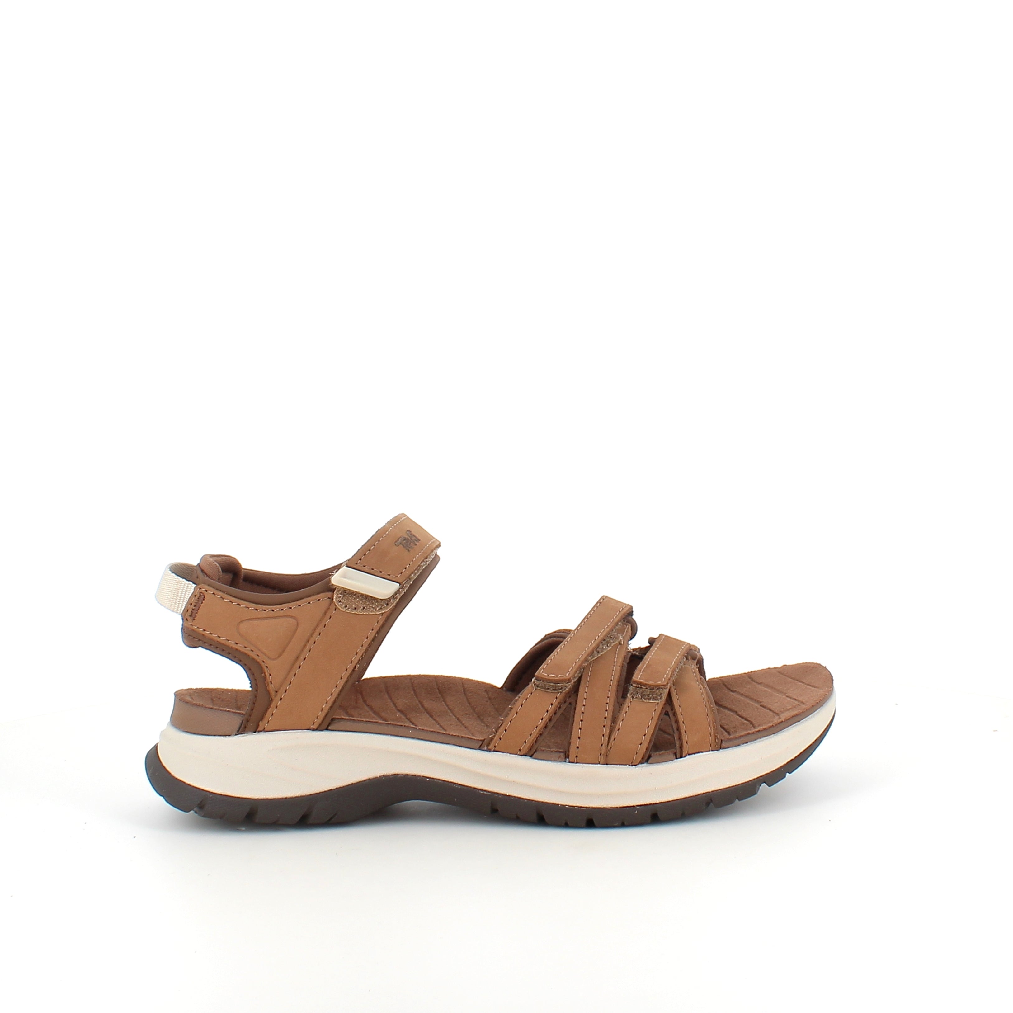 Brun Teva lædersandal med svangstøtte og stødabsorbering – komfort hele dagen