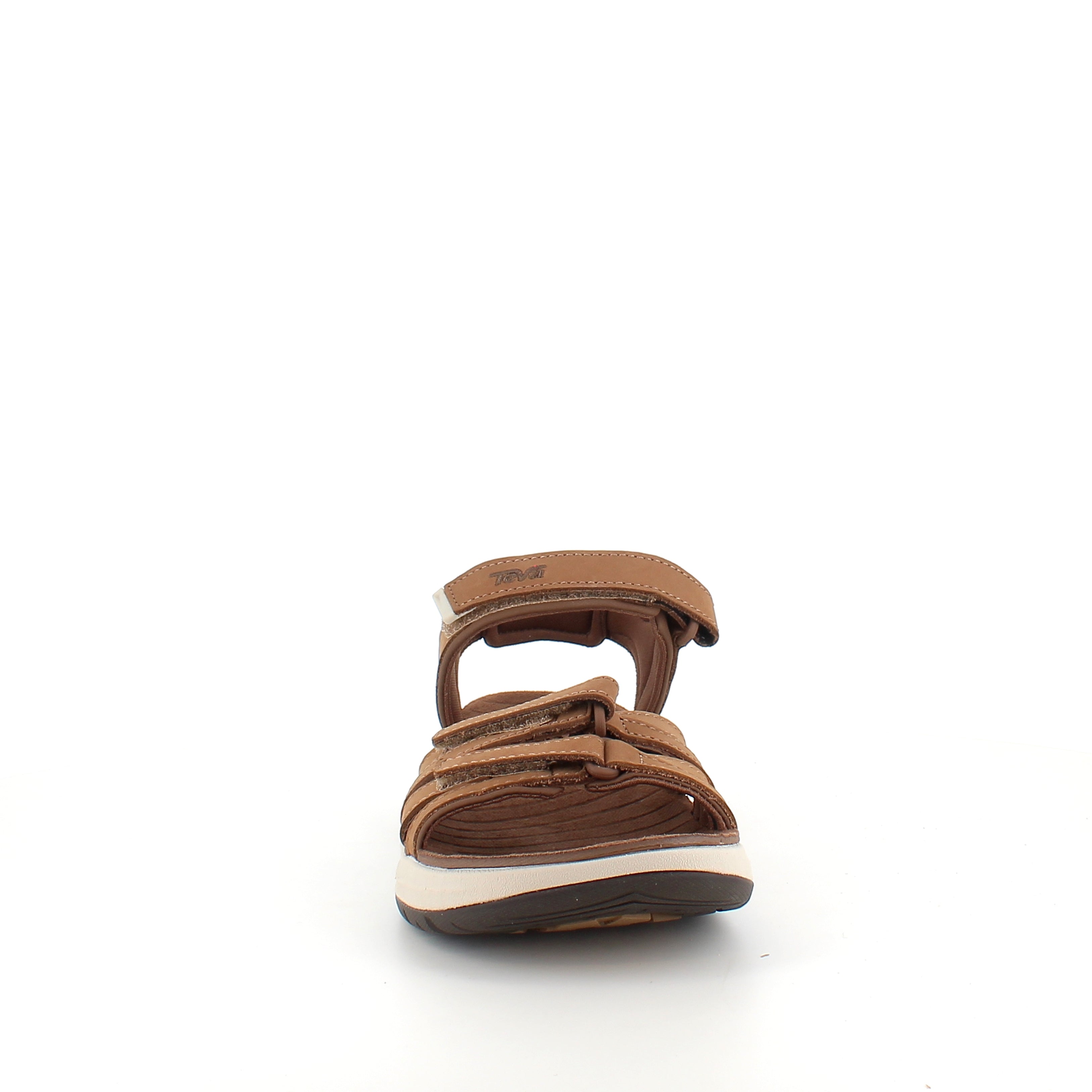 Brun Teva lædersandal med svangstøtte og stødabsorbering – komfort hele dagen