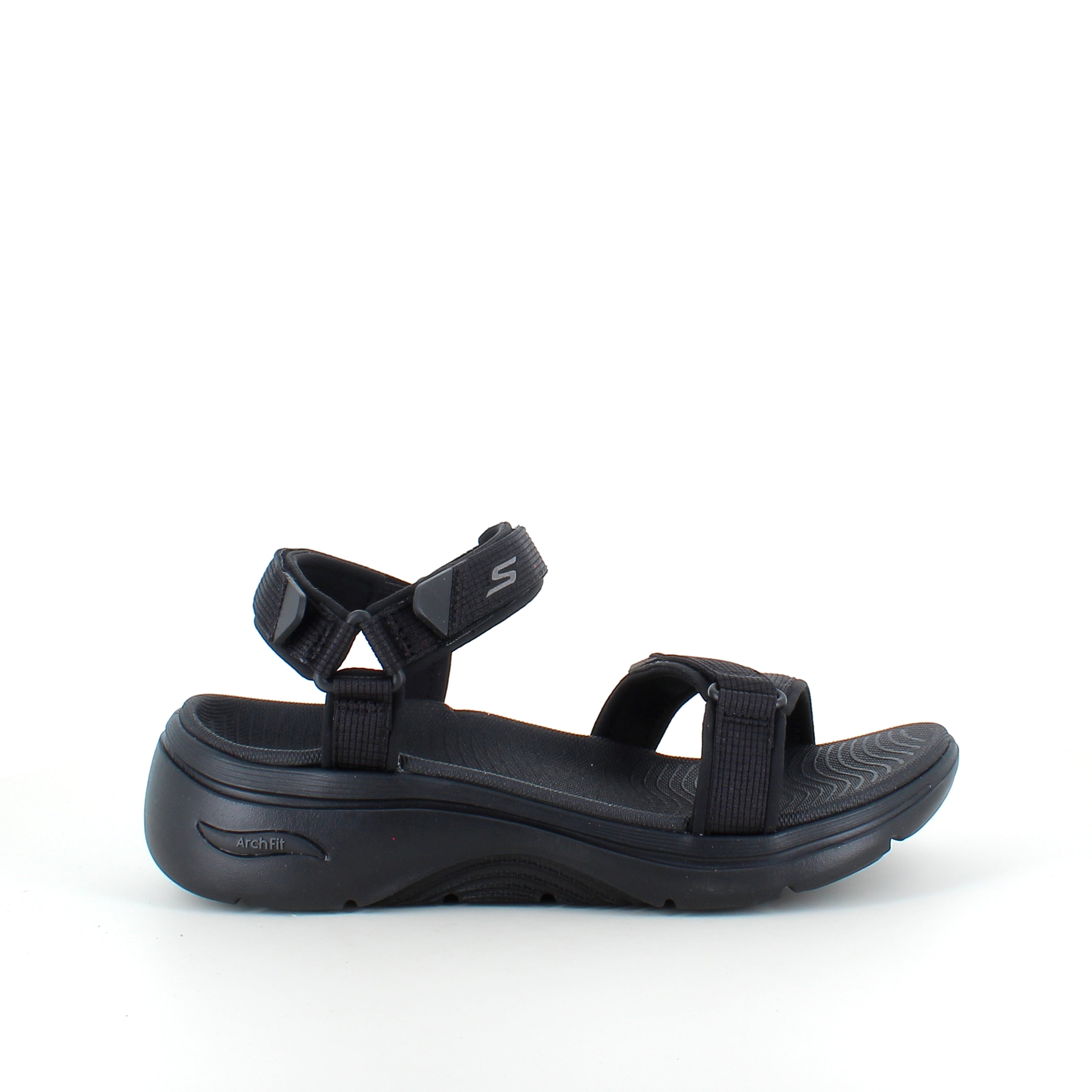 Skechers GO WALK Sandal i sort – komfort sandal med svangstøtte & stødabsorbering