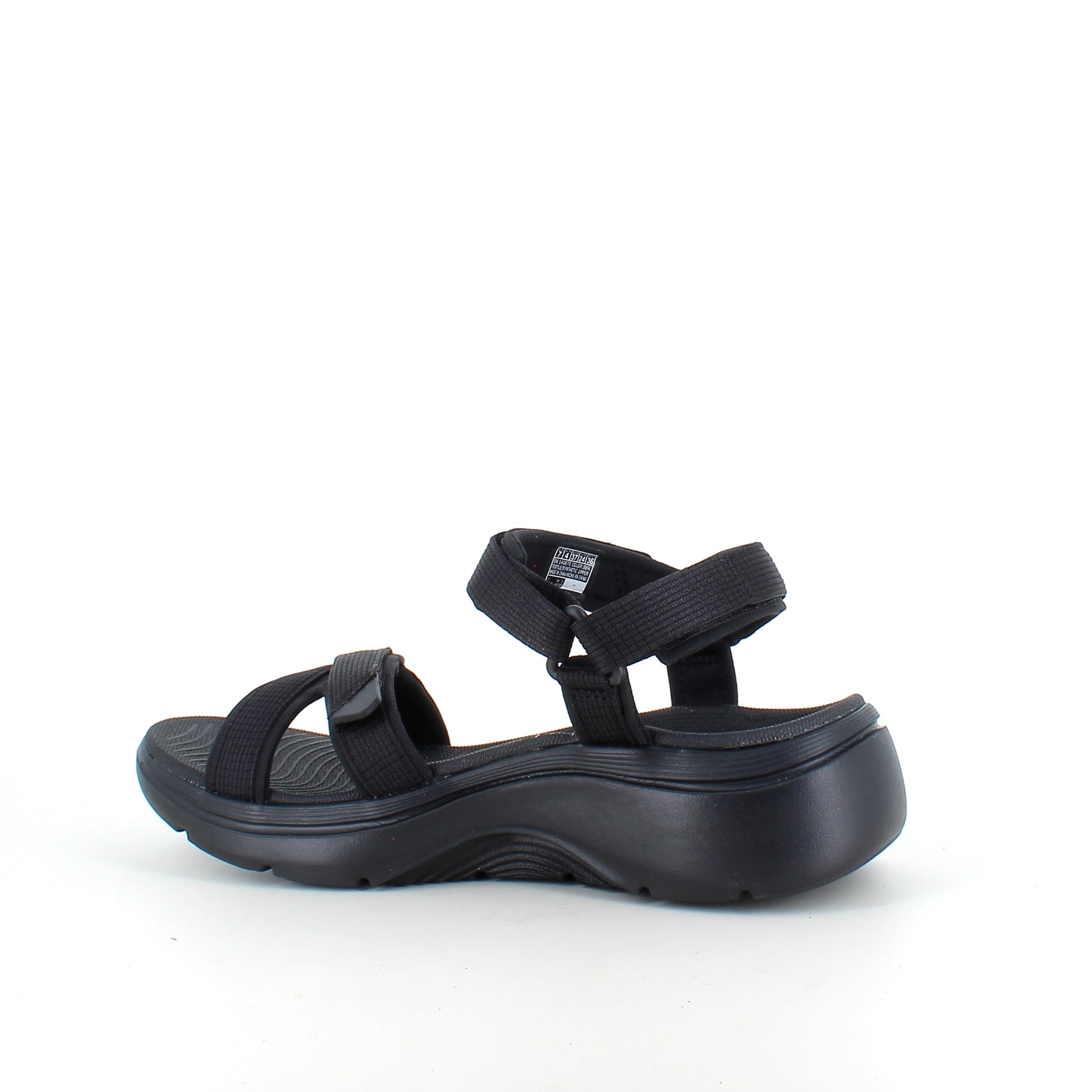 Skechers GO WALK Sandal i sort – komfort sandal med svangstøtte & stødabsorbering