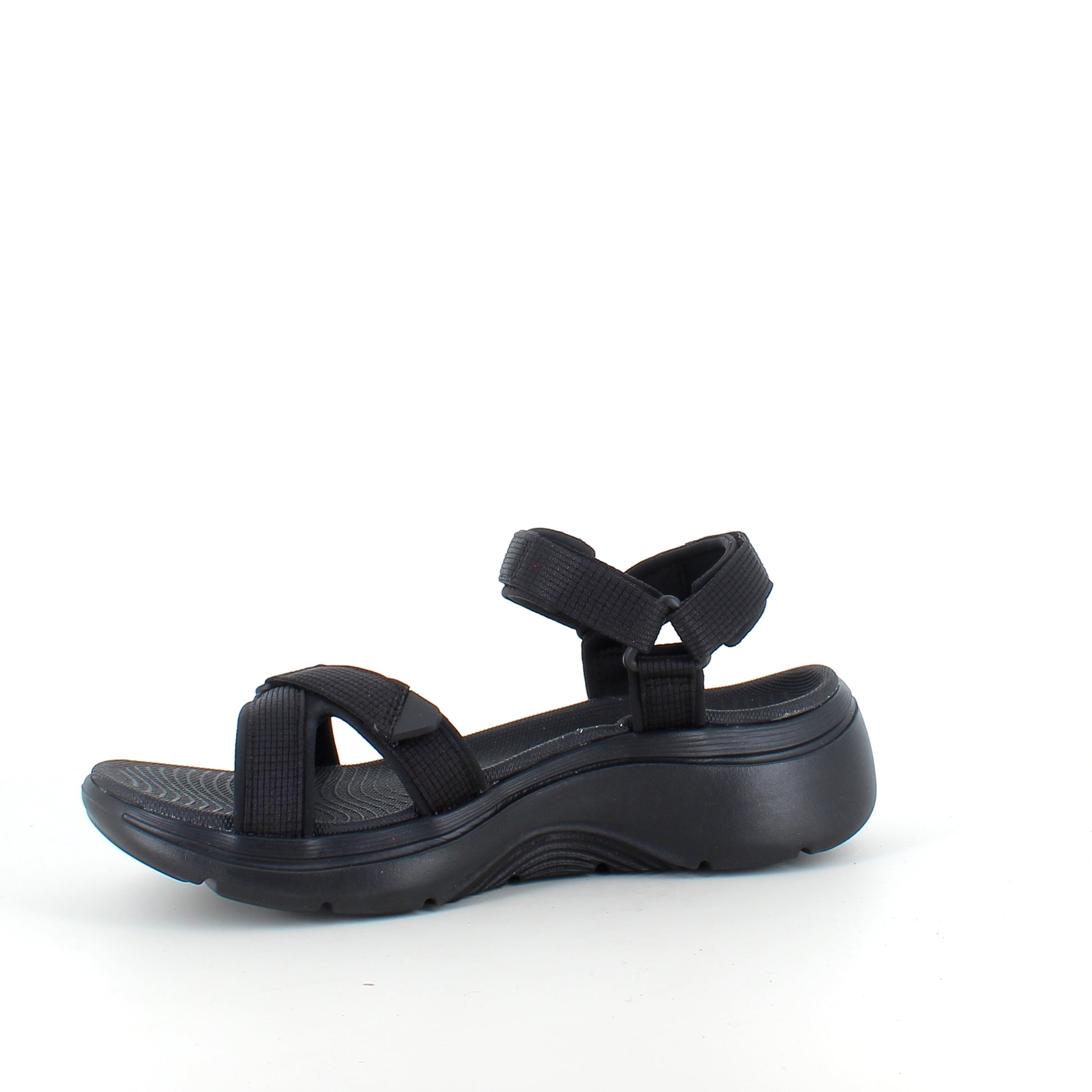 Skechers GO WALK Sandal i sort – komfort sandal med svangstøtte & stødabsorbering
