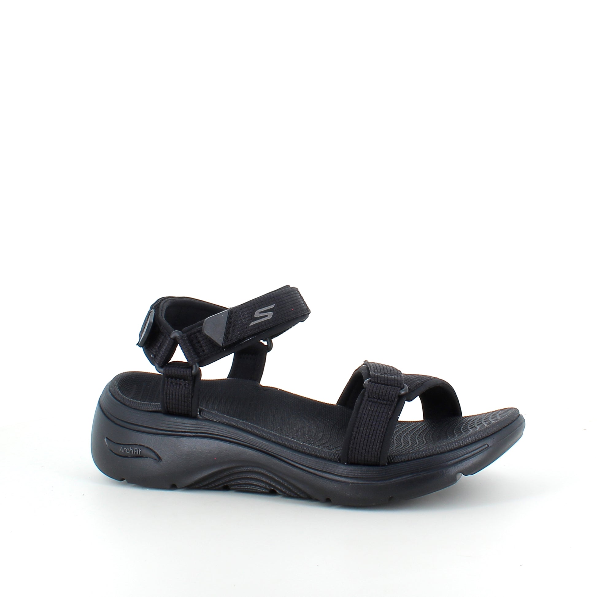 Skechers GO WALK Sandal i sort – komfort sandal med svangstøtte & stødabsorbering